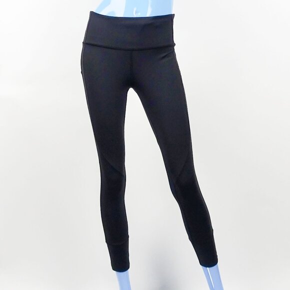 Lululemon Black Leggings Tight 8 M Mesh Reflective Running Workout Yoga Travel - Picture 3 of 9